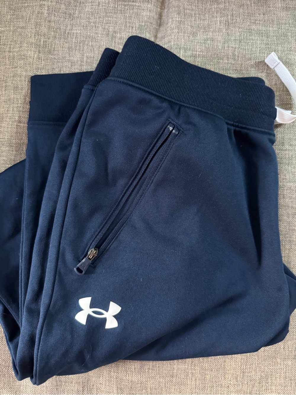 Under Armour Kids Navy Joggers with White Logo